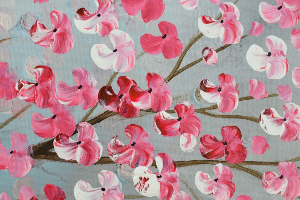 Cherry Breeze – Pink Cherry Blossom Floral Painting