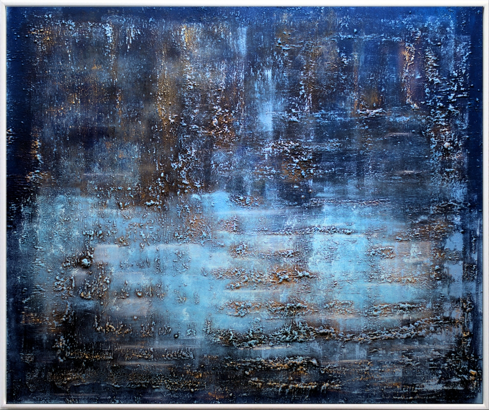 Blue Spirit – Large Blue Textured Abstract Painting