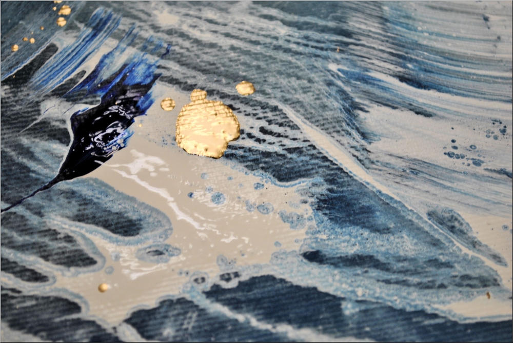 Silent Horizon – Large Blue Abstract Seascape Painting