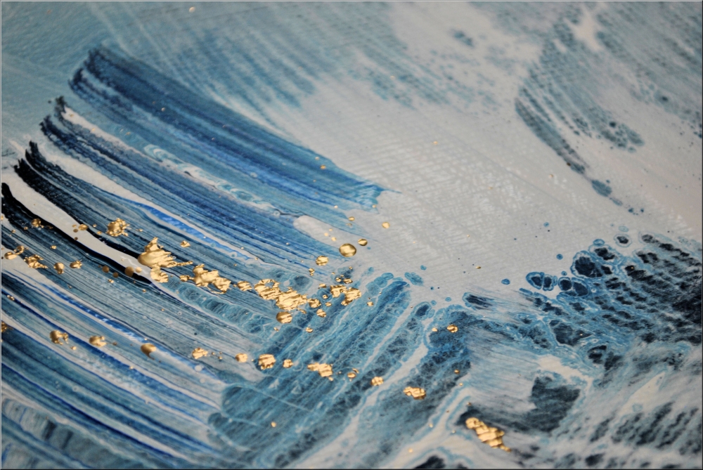 Silent Horizon – Large Blue Abstract Seascape Painting