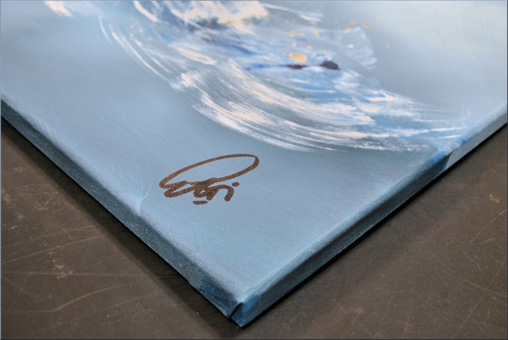 Silent Horizon – Large Blue Abstract Seascape Painting