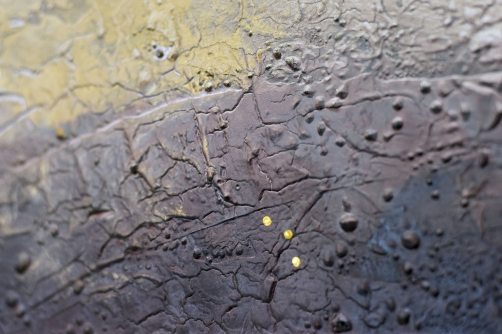 Golden Terrain – Gold and Earth Tone Textured Abstract Painting
