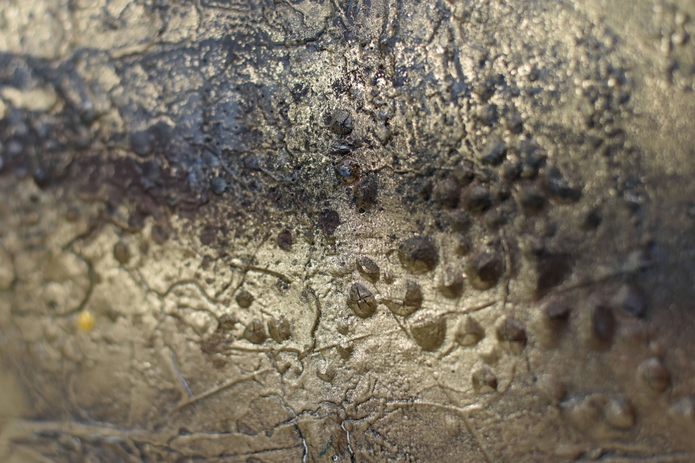 Golden Terrain – Gold and Earth Tone Textured Abstract Painting