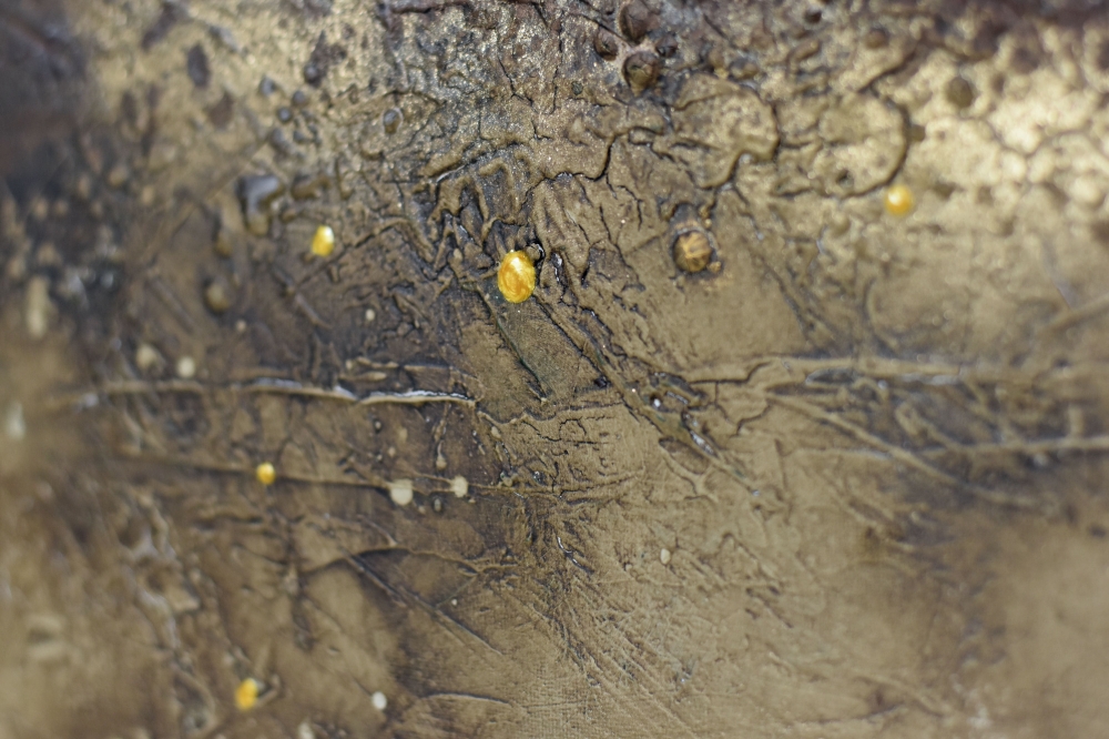 Golden Terrain – Gold and Earth Tone Textured Abstract Painting