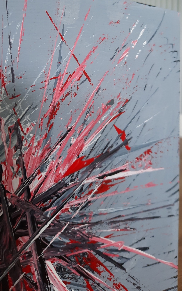 Contemporary Cradled Wood Abstract Acrylic Painting
