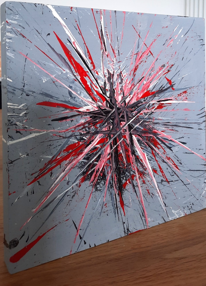 Contemporary Cradled Wood Abstract Acrylic Painting