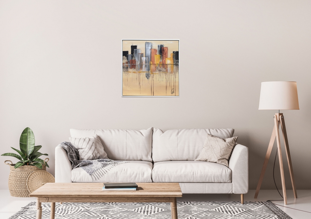 Abstract Cityscape Painting – Melted Horizons