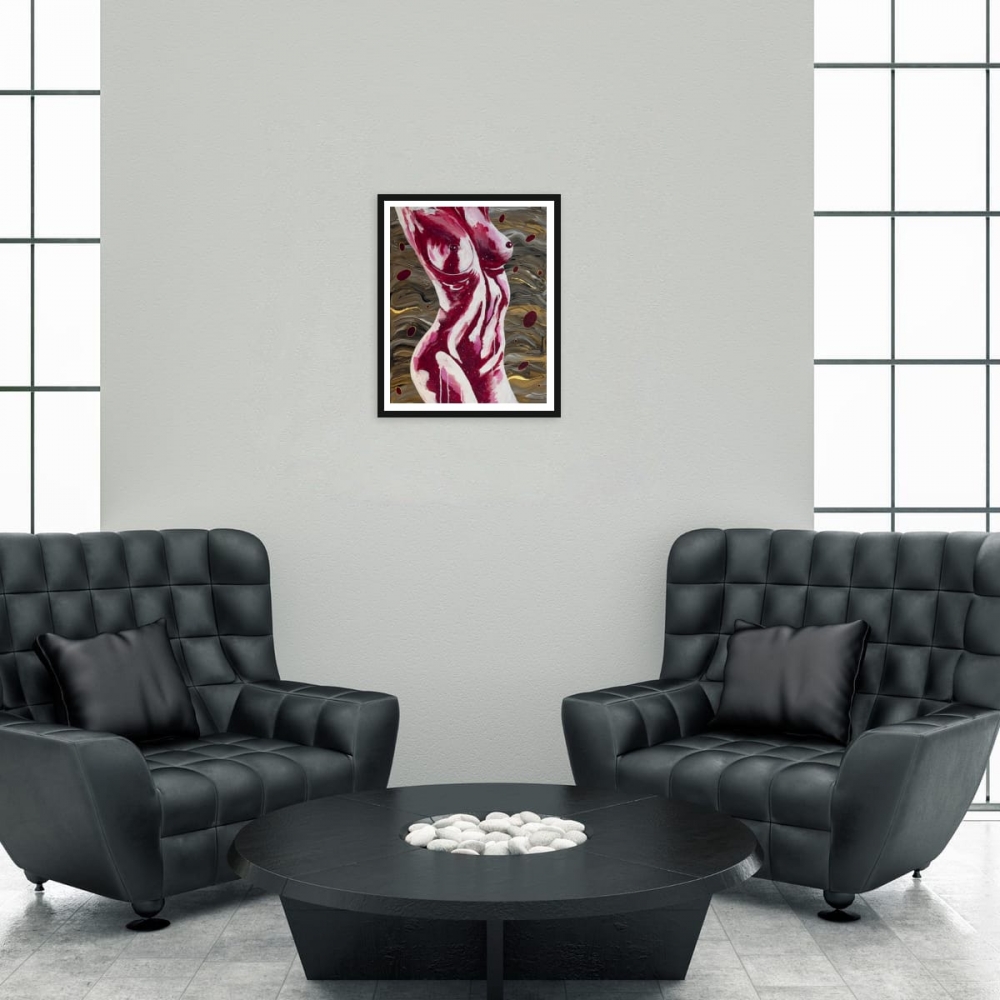 Crimson Form Canvas Painting