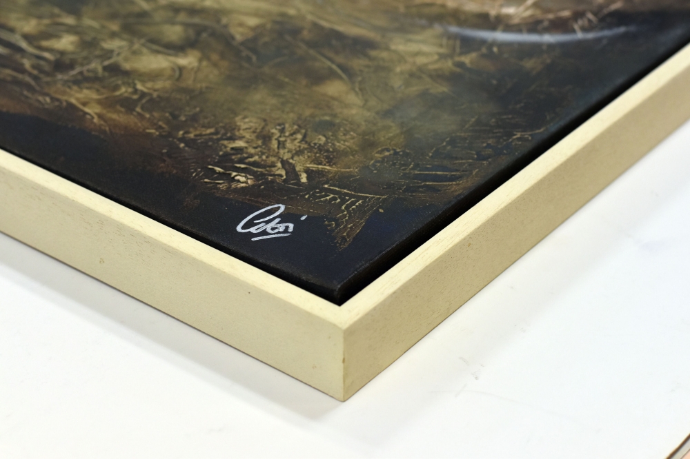 Guardian Presence – Textured Abstract Turquoise & Gold Painting