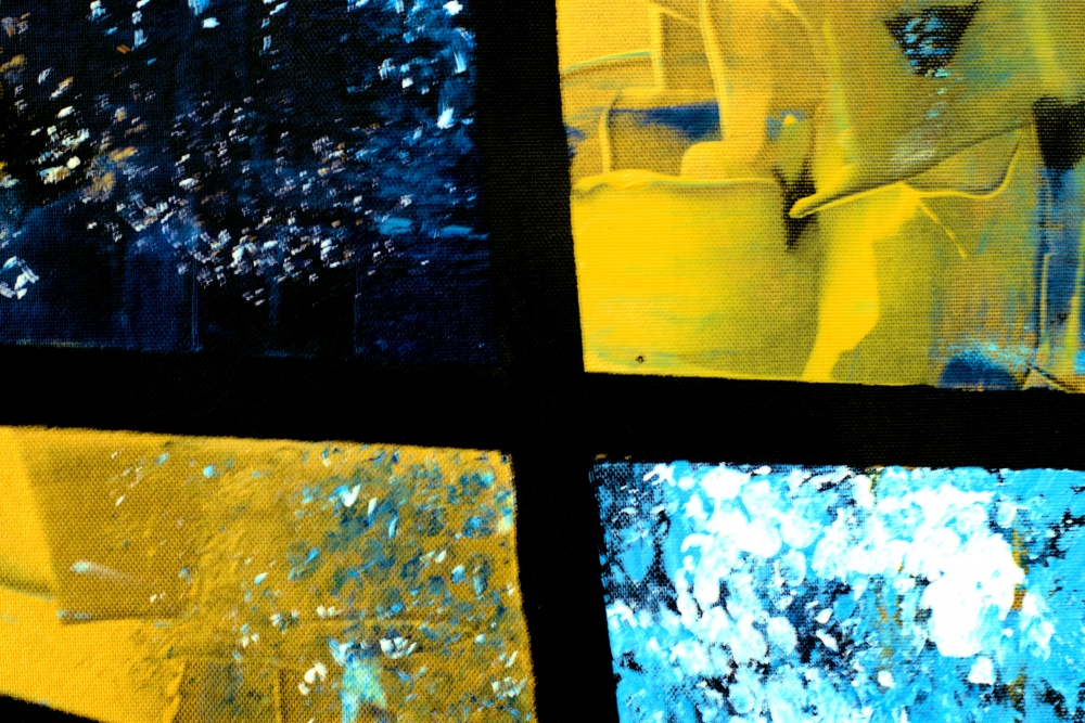 Windows – Blue and Gold Geometric Abstract Painting