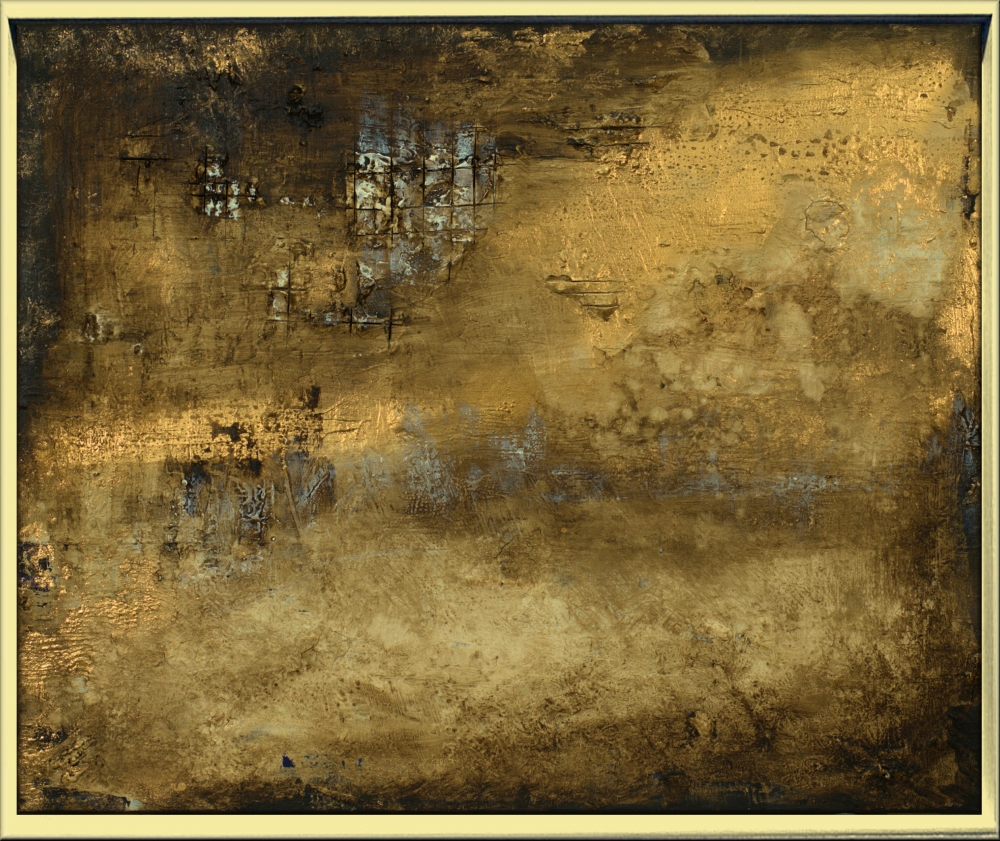 Golden Silence – Gold and Brown Textured Abstract Painting