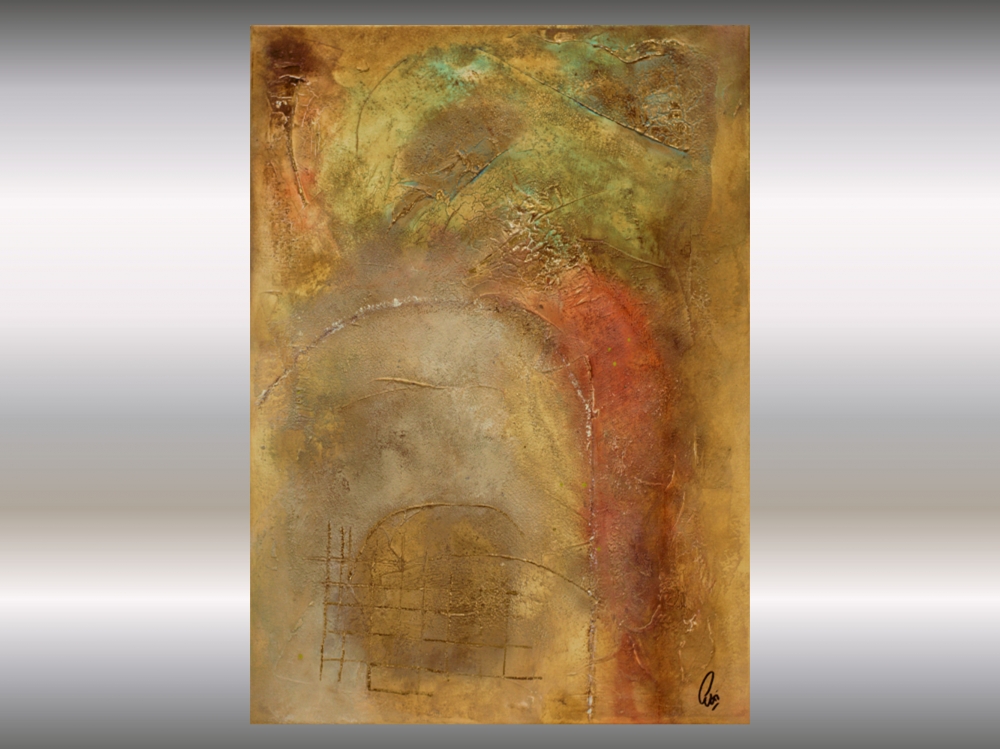 Heavens Door – Gold and Earth Tone Textured Abstract Painting