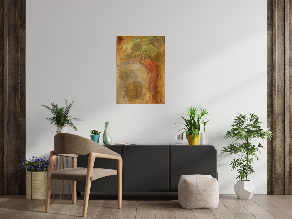 Heavens Door – Gold and Earth Tone Textured Abstract Painting