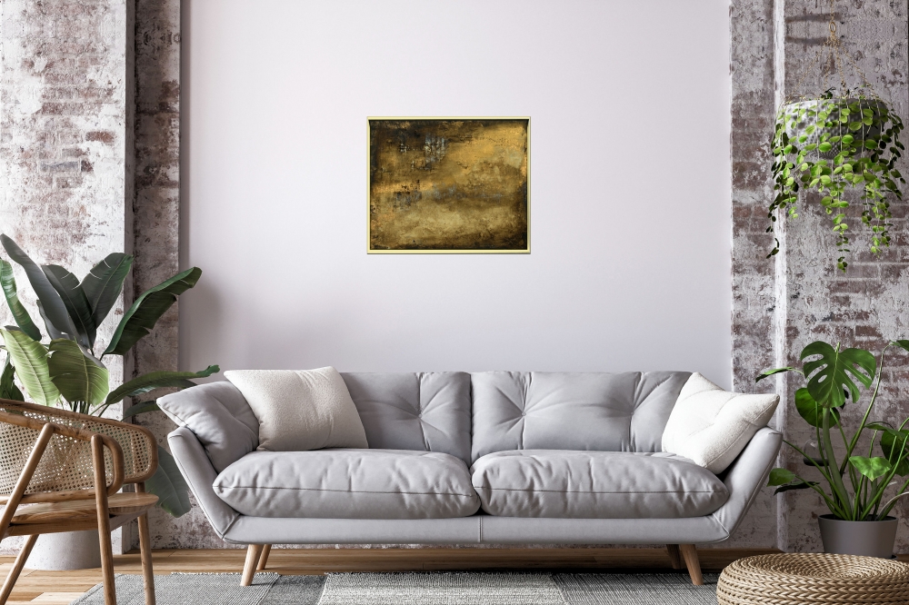 Golden Silence – Gold and Brown Textured Abstract Painting