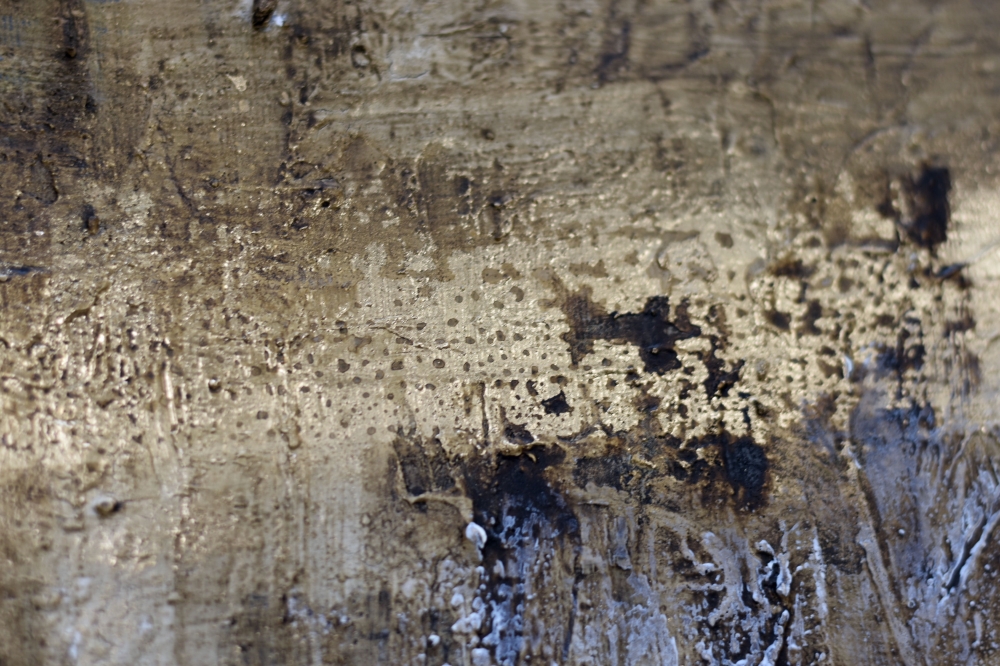 Golden Silence – Gold and Brown Textured Abstract Painting