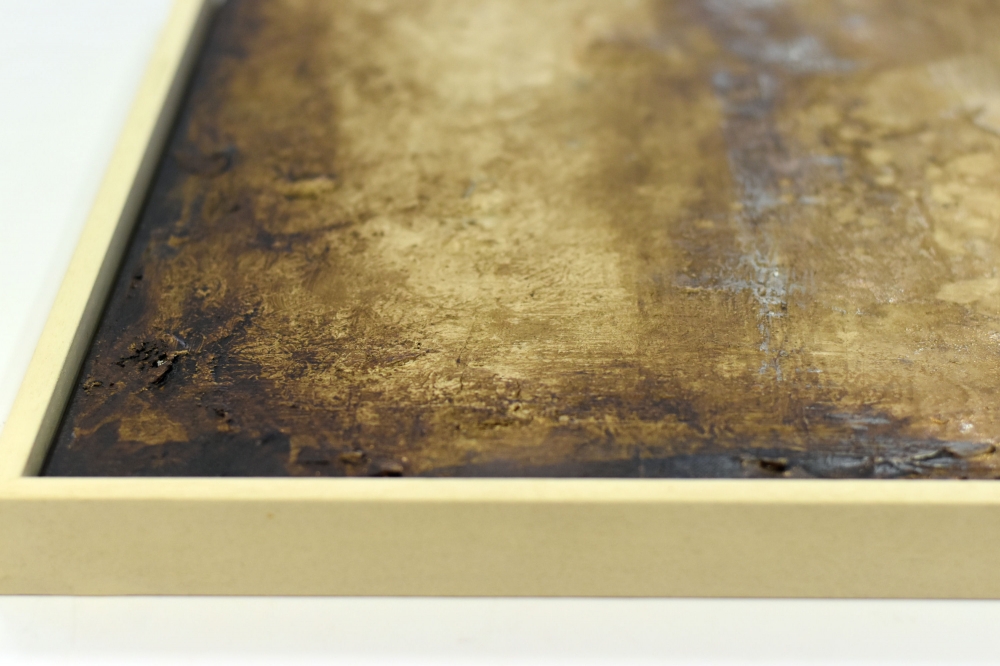 Golden Silence – Gold and Brown Textured Abstract Painting