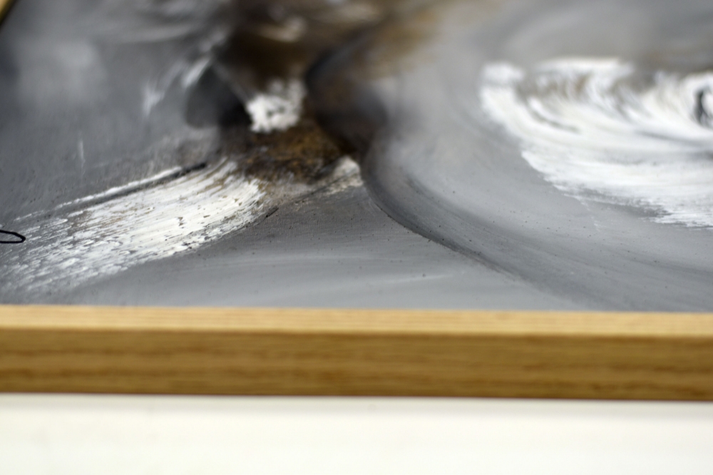 Noblesse in Gold – Grey Black and Gold Abstract Painting