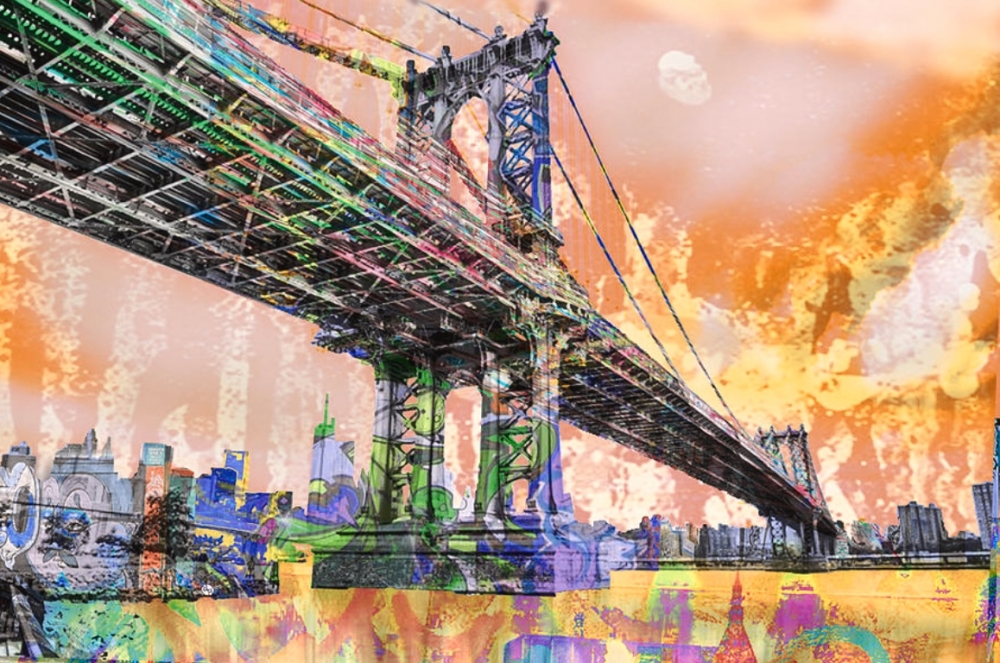 New York City Manhattan Bridge Gold 3