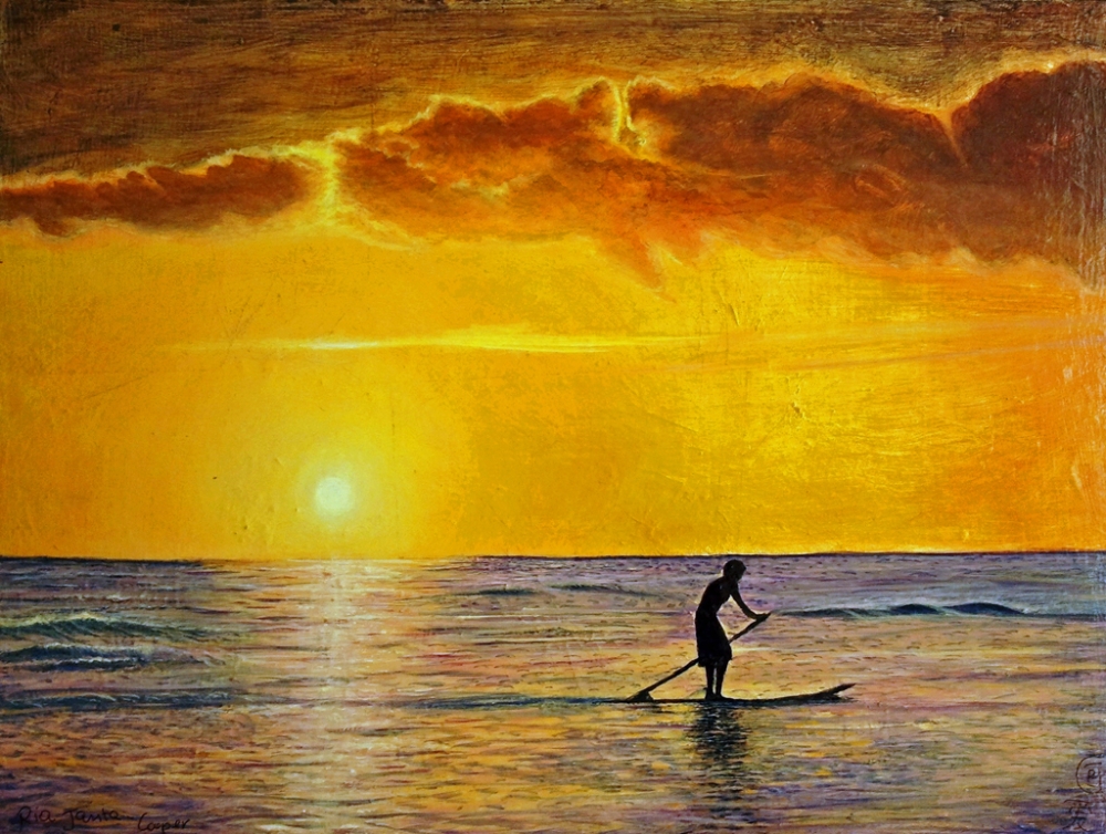 Paddle Surfer From Hawaii