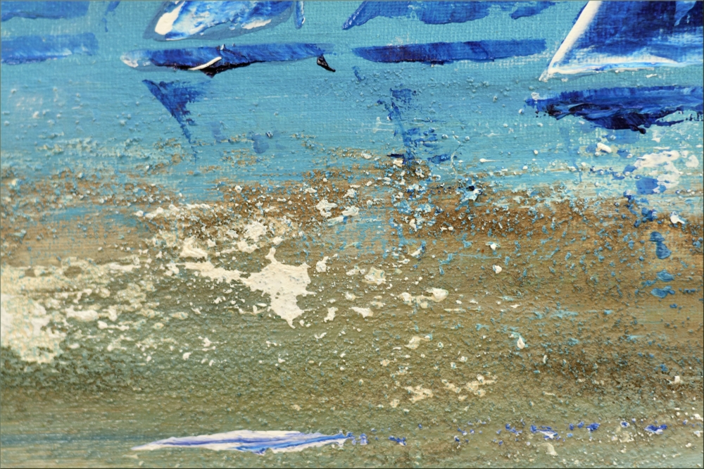 Recuerdos – Blue Sailing Boats Seascape Painting