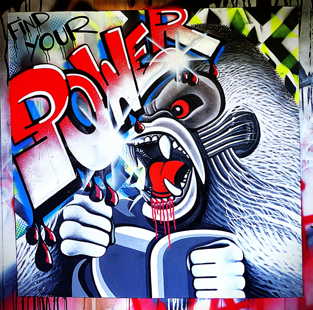 Abstract Graffiti Gorilla Painting 
