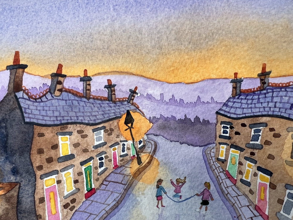 Play Street at Sunset