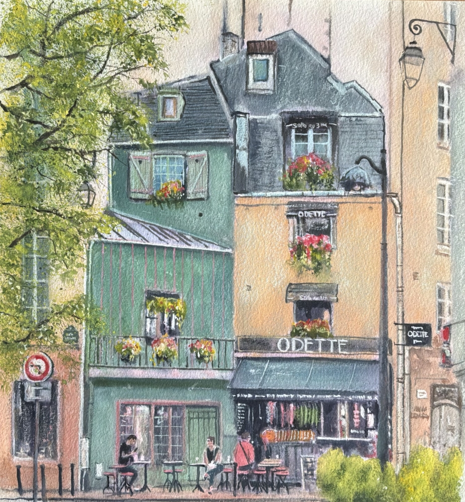 Odette Café, Paris street scene