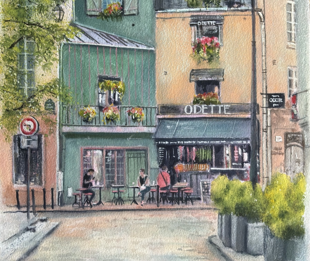 Odette Café, Paris street scene