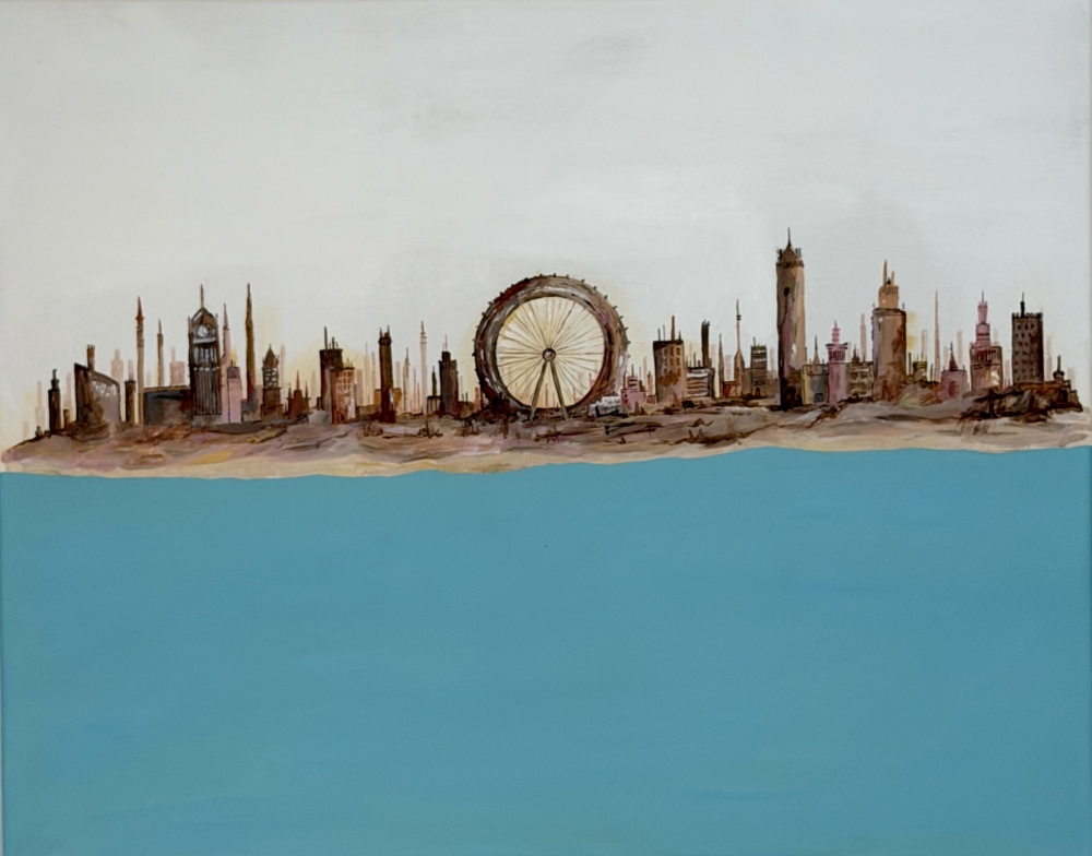 City View Beige Canvas Painting