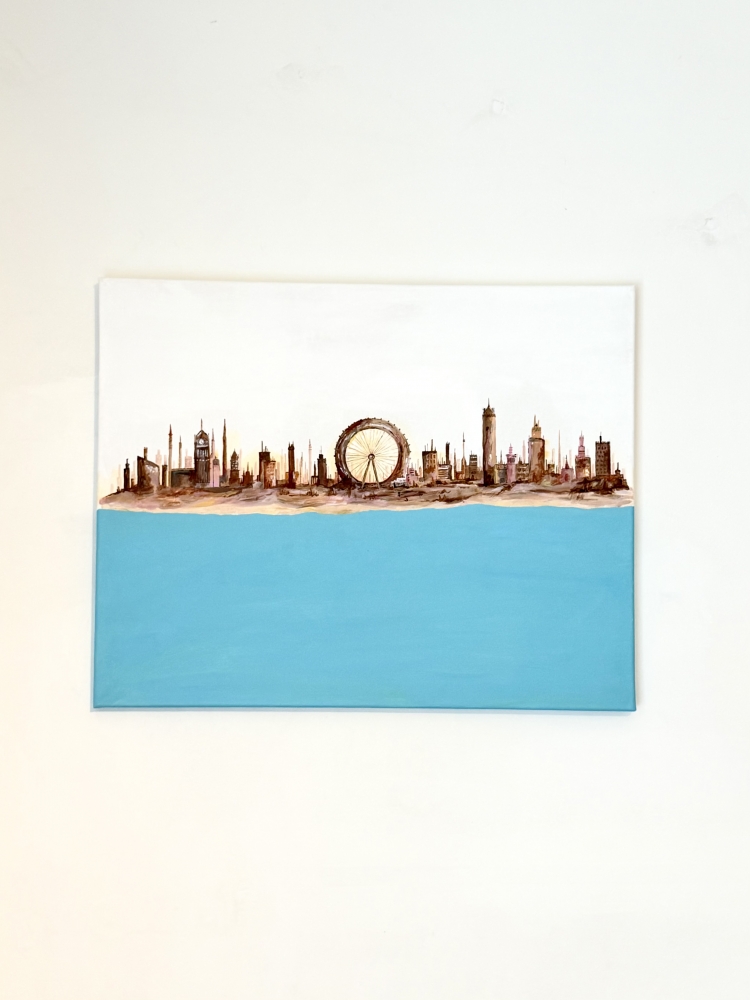 City View Beige Canvas Painting