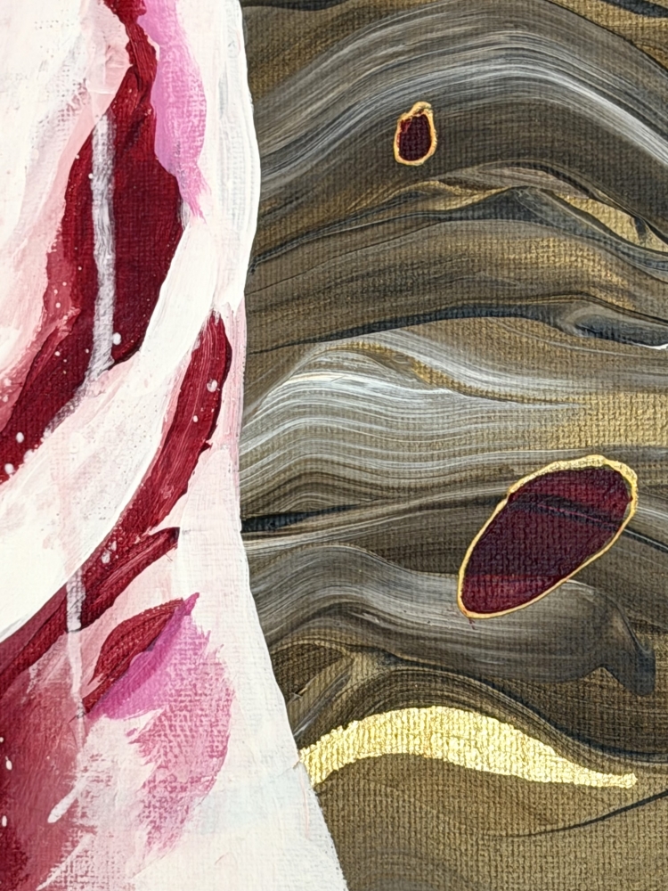 Crimson Form Canvas Painting