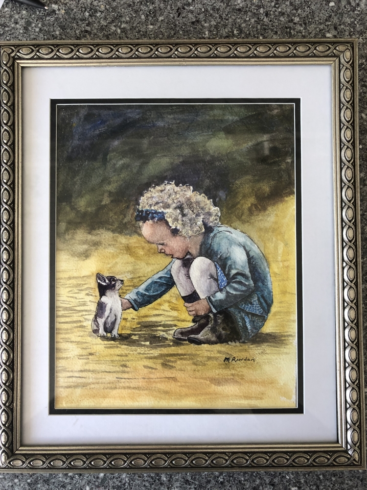 Little Girl with Kitten
