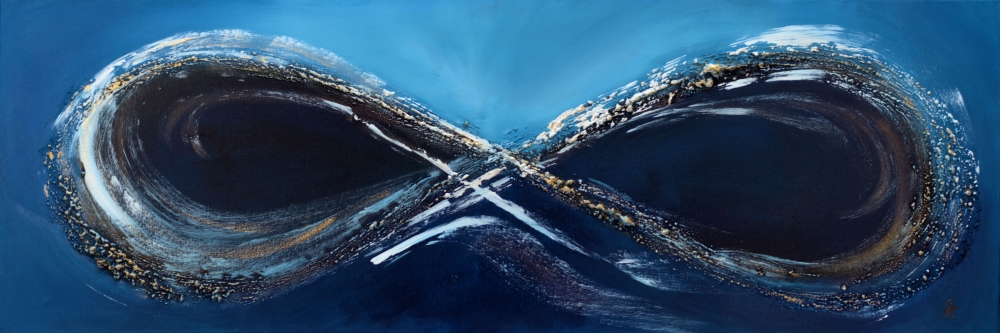 Abstract Blue Infinity Painting – Infinity Flow