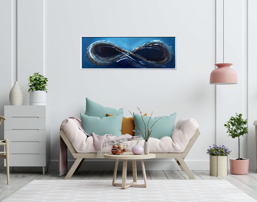 Abstract Blue Infinity Painting – Infinity Flow