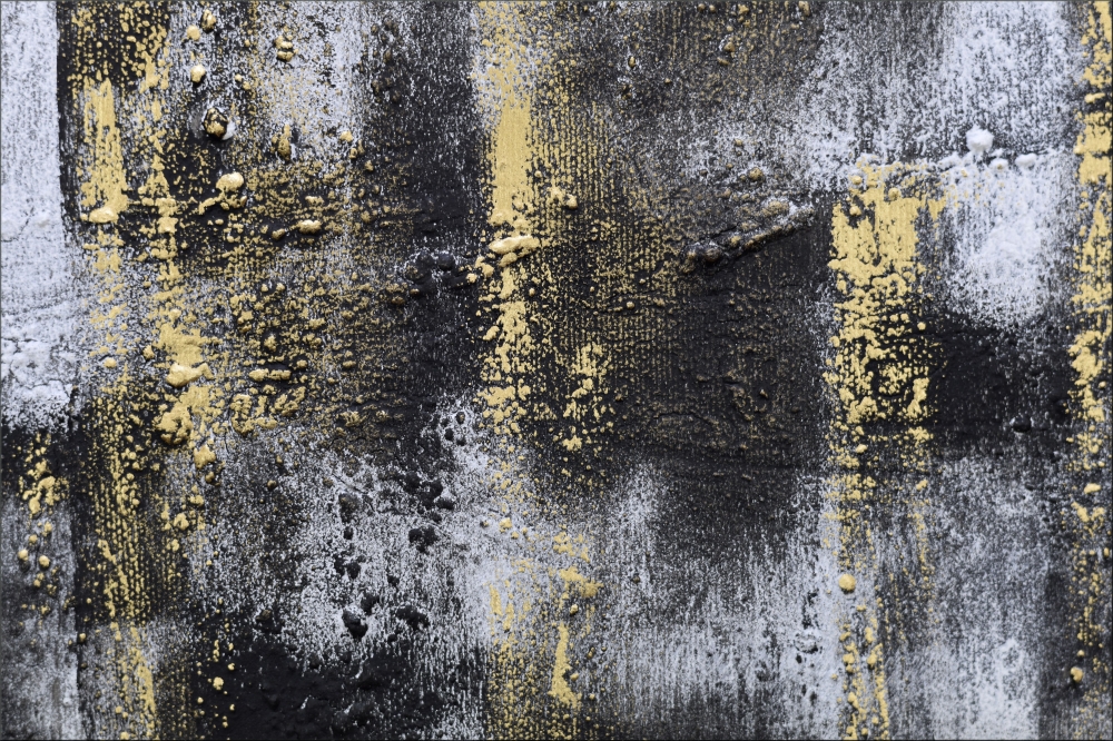 Urban Reflections – Large Black, White & Gold Abstract Cityscape