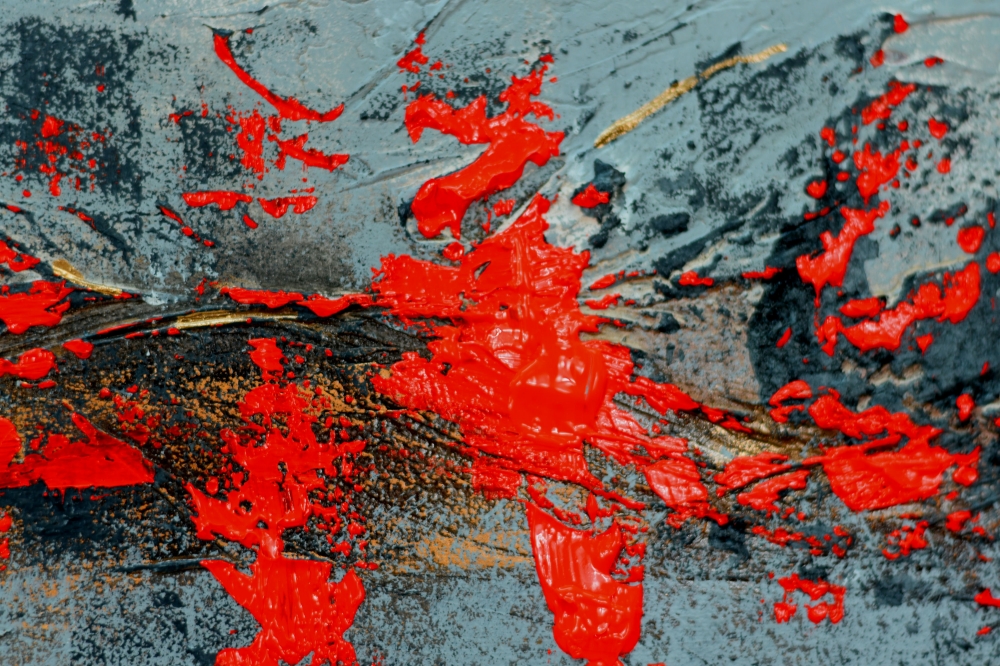 Orange Current – Orange and Grey Textured Abstract Painting
