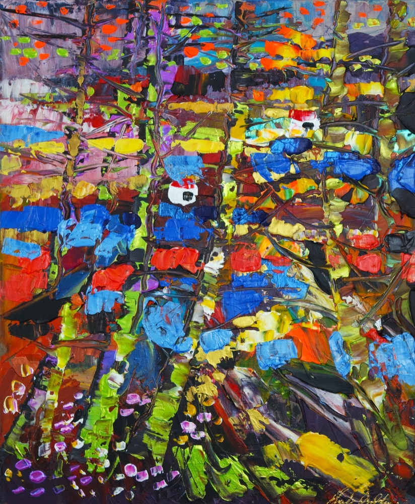 Sunset Wooded Abstract Landscape 140