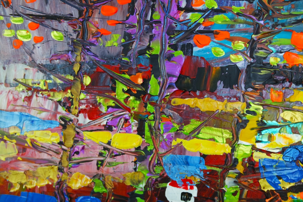 Sunset Wooded Abstract Landscape 140