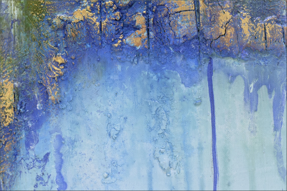 Abstract Turquoise Painting – Whispers of Azure
