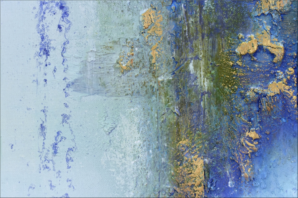 Abstract Turquoise Painting – Whispers of Azure