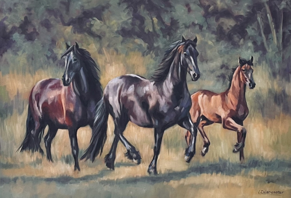 Together In Motion - Friesian Horses
