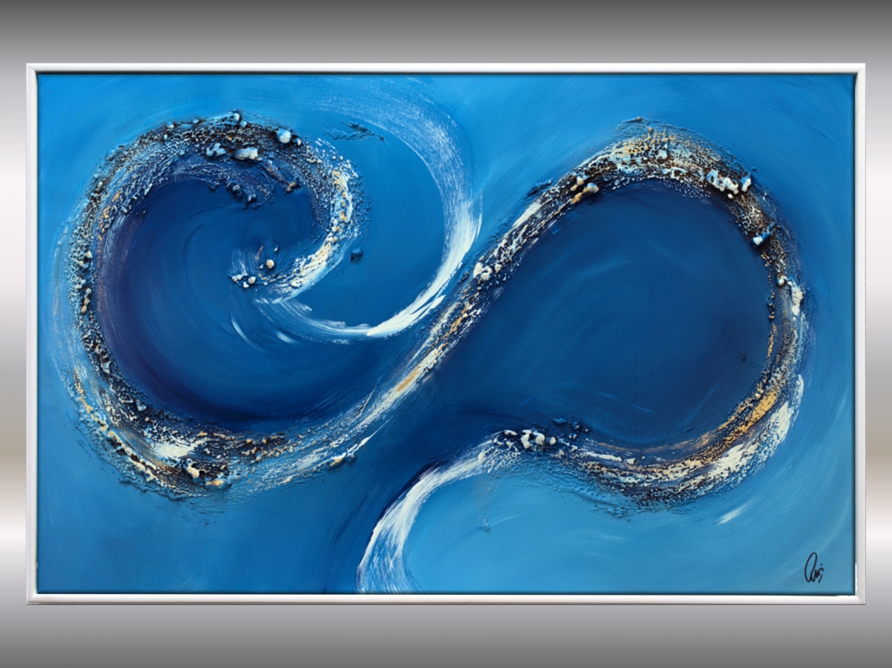 Waterworld – Blue Abstract Ocean Wave Painting