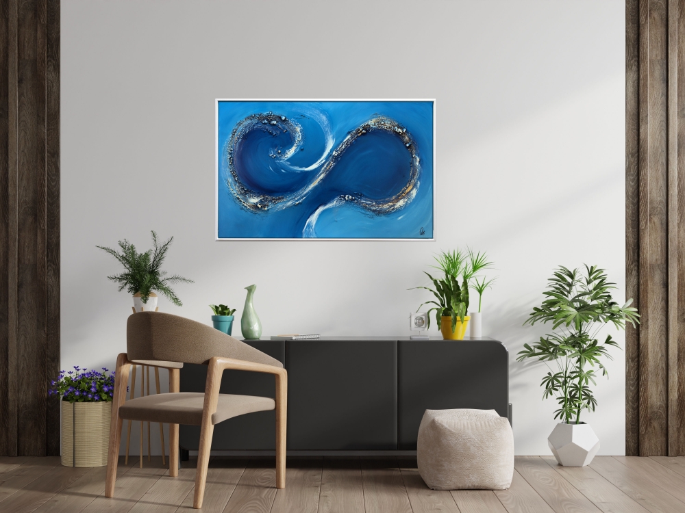 Waterworld – Blue Abstract Ocean Wave Painting
