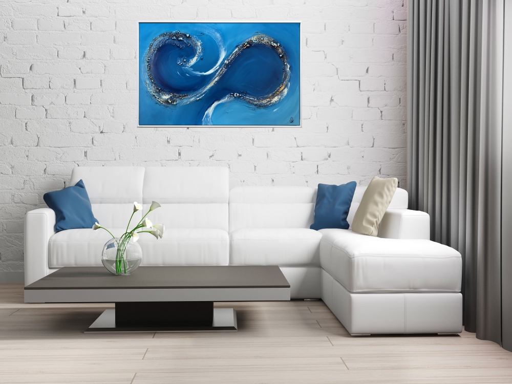 Waterworld – Blue Abstract Ocean Wave Painting