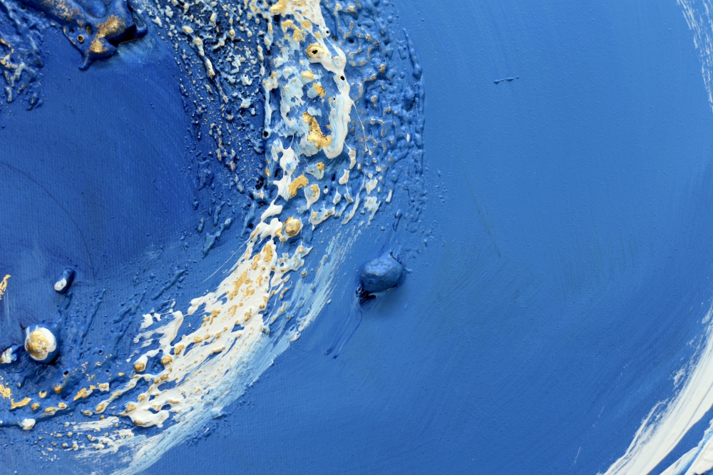 Waterworld – Blue Abstract Ocean Wave Painting