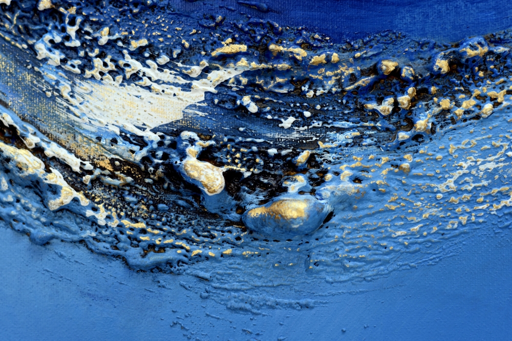 Waterworld – Blue Abstract Ocean Wave Painting