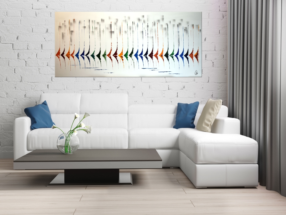 Silent Race – Large Contemporary Sailboat & Regatta Painting