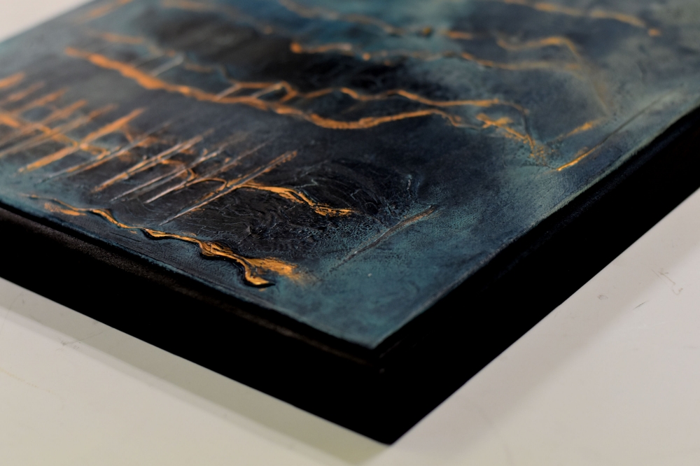 Echoes in Gold – Textured Abstract Diptych