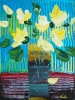 3D Yellow Flowers in Gold and Brown Vase 128