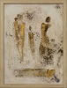 Andere Welten – Neutral Gold Abstract Triptych